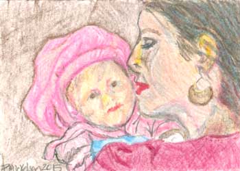 "Baby  Love" by Patricia Mickelsen, Fond du Lac WI - Colored Pencil
